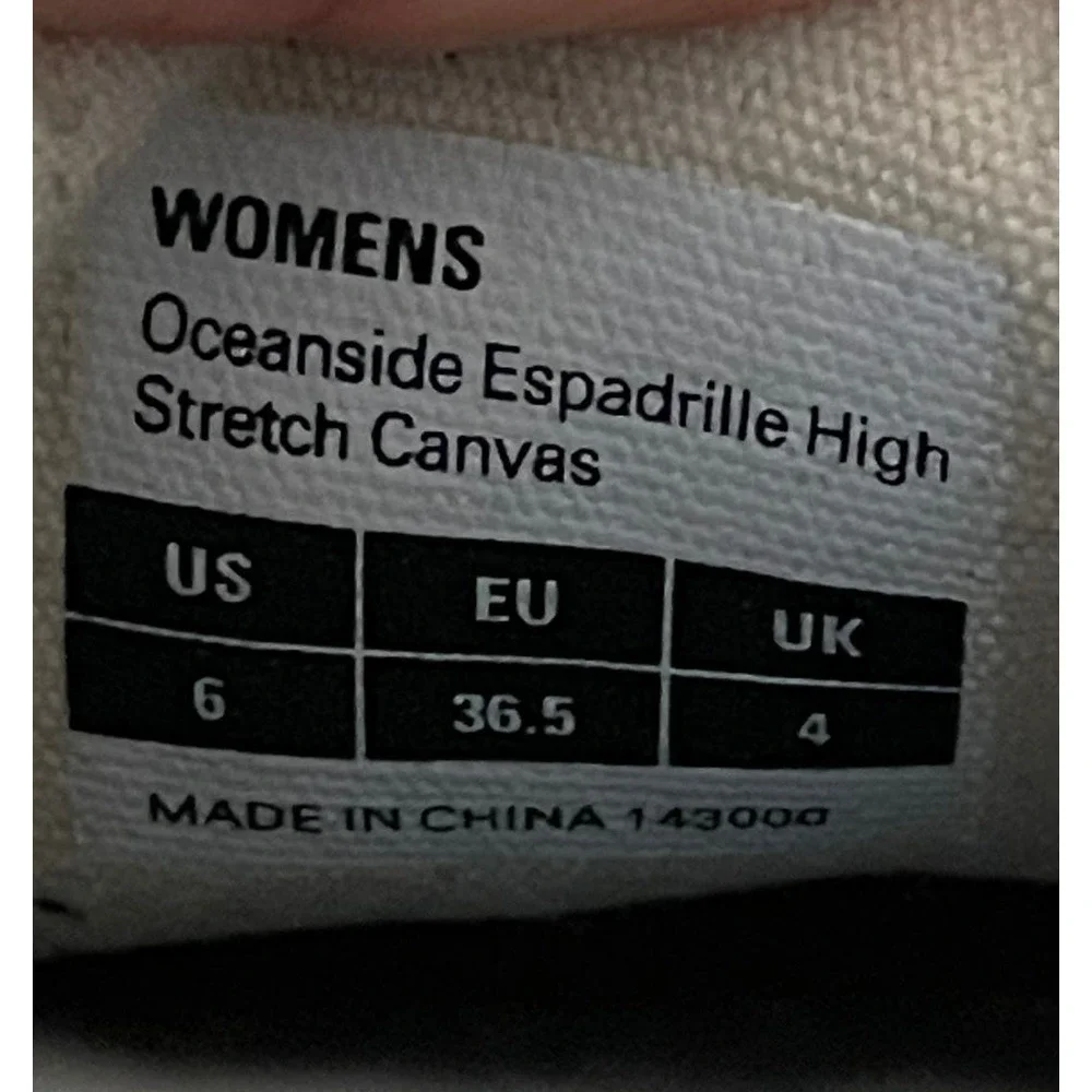 SeaVees Oceanside Espadrille Slip On Cream Canvas Platform Sneakers Size 6